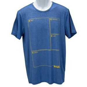 Bench Short Sleeve Crew Neck What Happened Last Night T-Shirt - Blue - Medium